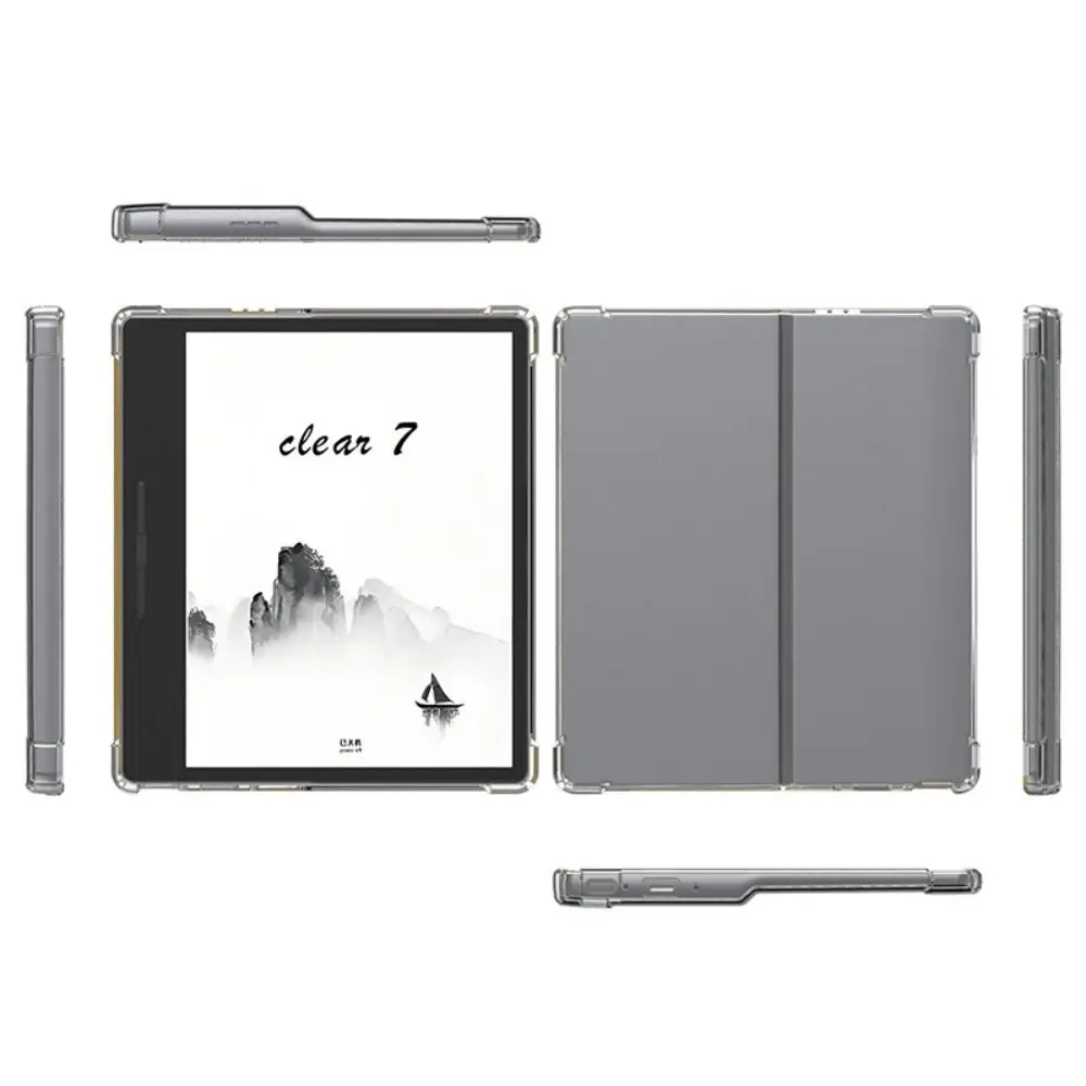 6-7 inch eReader Case Airbag Corner TPU e-Book Back Cover Shockproof Transparent for Hanvon Clear 7/6/6Plus/6Pro