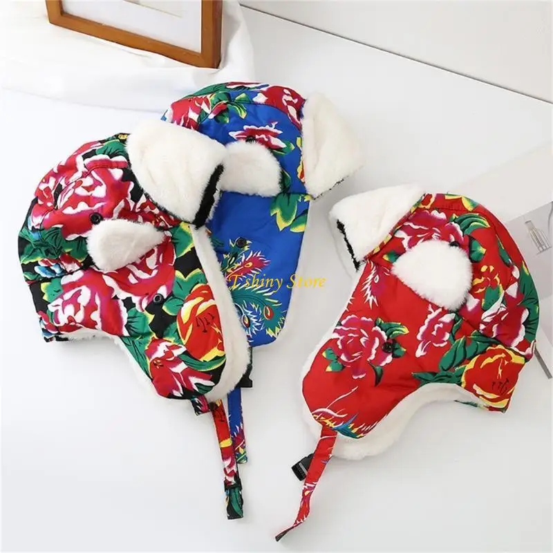 N58F Stylish Caps Warm Trapper Hat Warm Hat Unisex Windproof Hooded Hat
