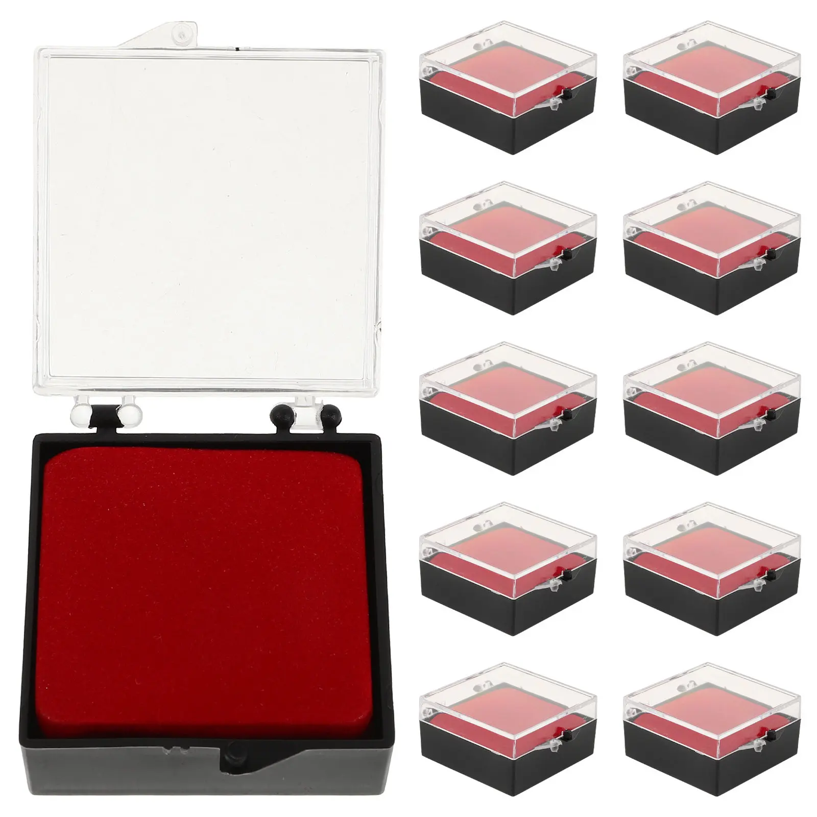 

10Pcs Transparent Jewelry Display Box Mini Square Clear Organizer Ring Pin Earring Storage Case Treasure Box Pin Display Case