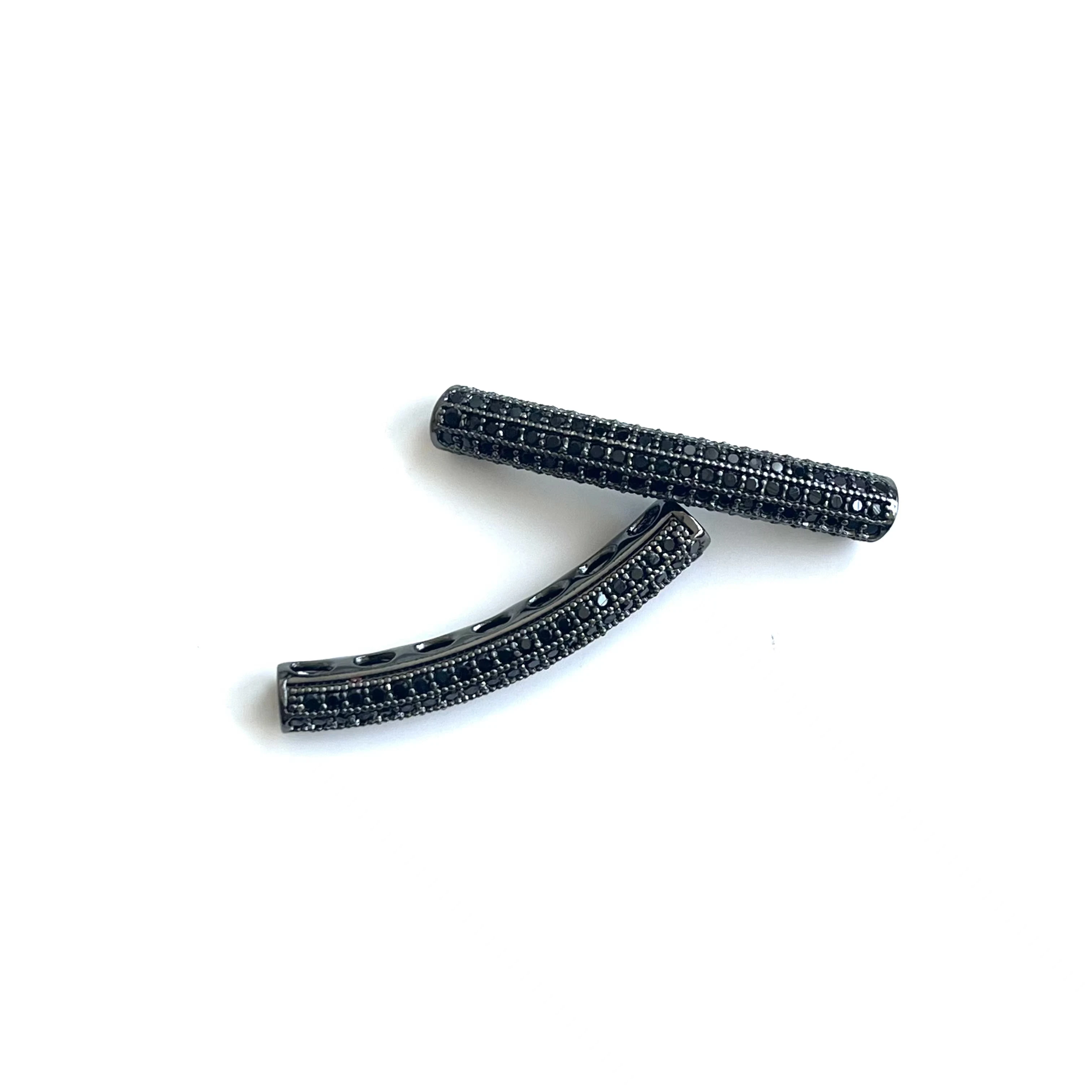 10Pcs CZ Pave Bar Tube Connector Zirconia Gold Silver Plated Jewelry Finding for Woman Bracelet Necklace Hand Making Design