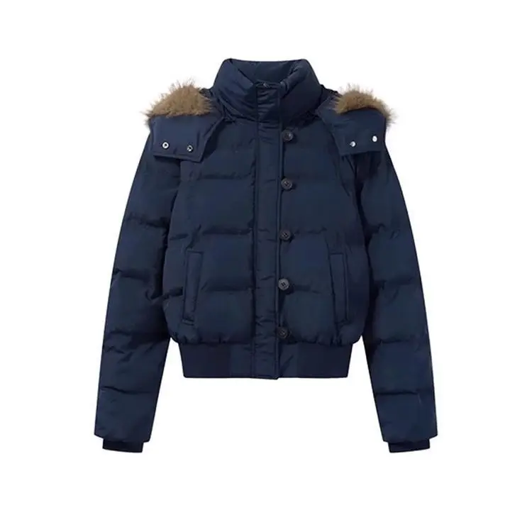 Abrigo con capucha elegante de piel sintética para mujer, abrigo Harajuku con botones y bolsillos con cremallera, prendas de vestir Y2k, Sudadera con capucha informal de manga larga lisa