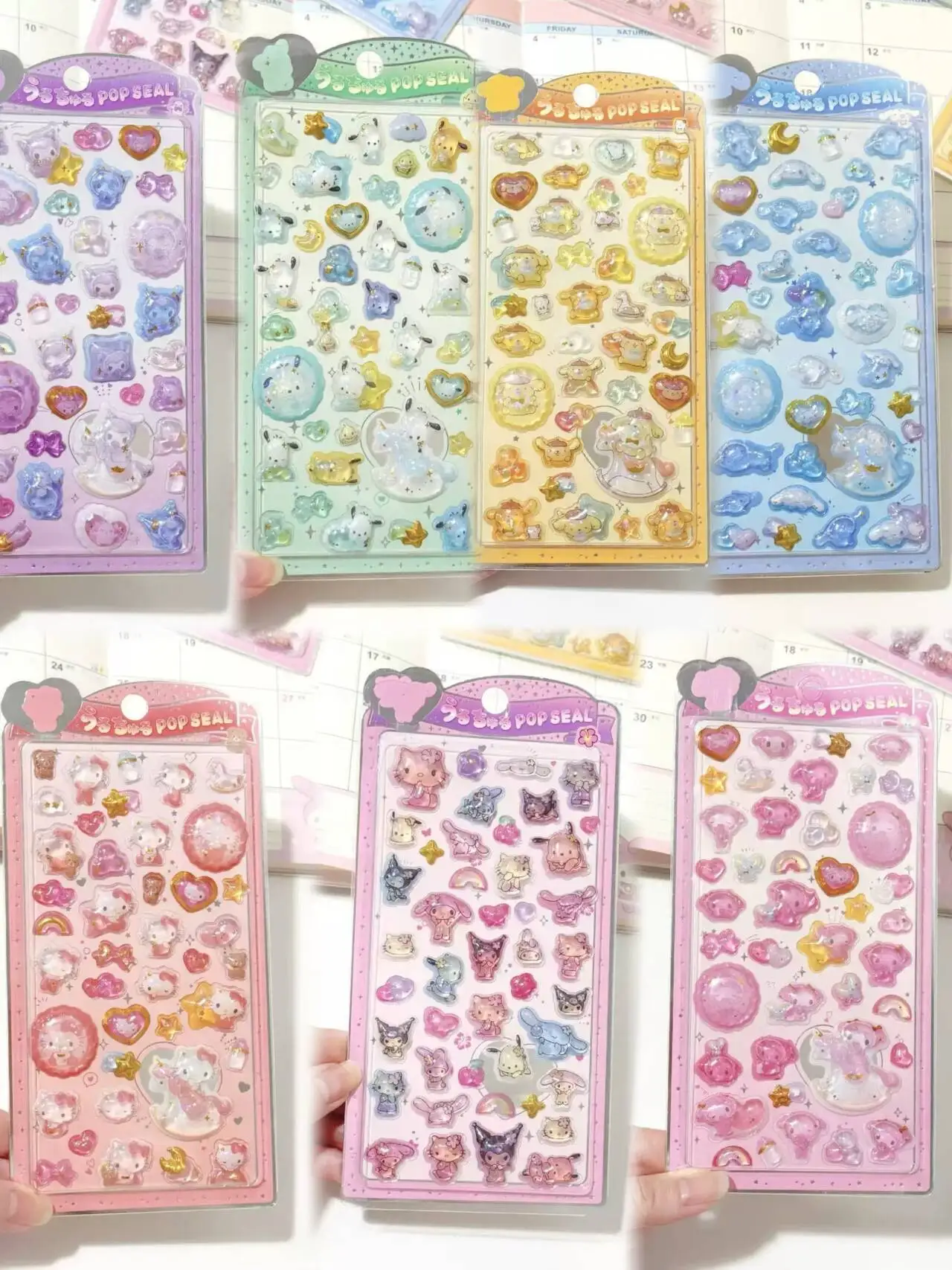 

Милые 3D-наклейки Sanrio с рельефным эффектом: Hello Kitty, Kuromi, Cinnamoroll, My Melody. Прозрачные декоративные стикеры-декали для украшения, игрушки. ﻿