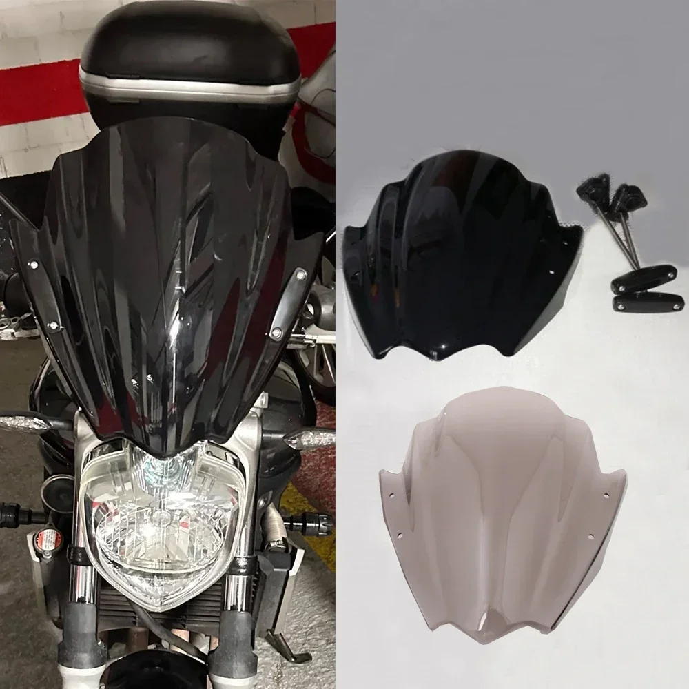 Motorcycle Windscreen For Yamaha FZ1 N FZ1N S2 FZ8 FZ8N FZ8S FZ 1 6 8 FZ6 Windshield Street Bicycle Handlebars Screen w/ Bracket