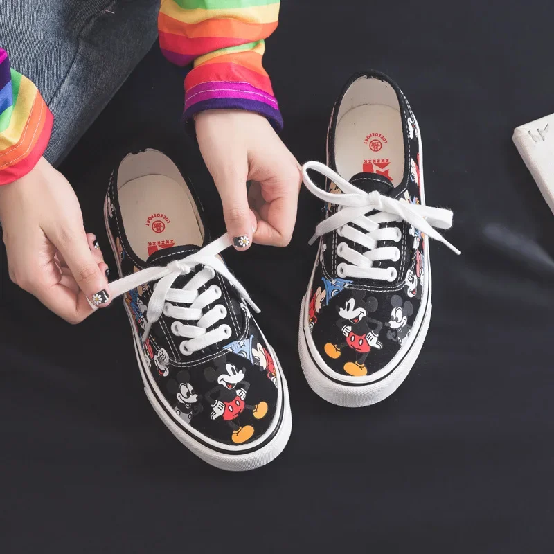 Disney cartoon Mickey mouse canvas shoes Stitch girls autumn new casual all-match student casual shoes