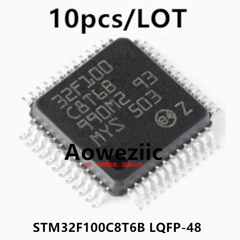 

Aoweziic 2023+ 100% New Imported Original STM32F100C8T6B LQFP-48 32-bit microcontroller MCU