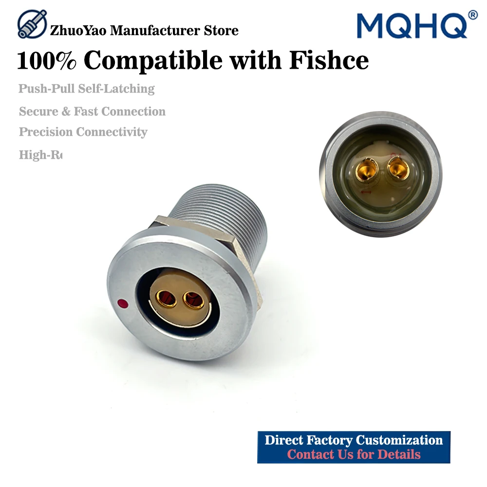 

For Fischer DEE 105 A087-130 Connector Compatible with Fischer Core 105 Series IP68 Hermetic Vacuum Tight Receptacle Solder