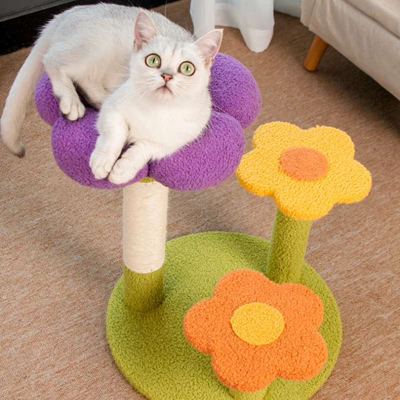 Flower Cat Climbing Frame, Cat Tree Nest, All-in-one Small, Non-Assembling Cat Scratching Board, Sisal Jumping Platform, Pet Toy