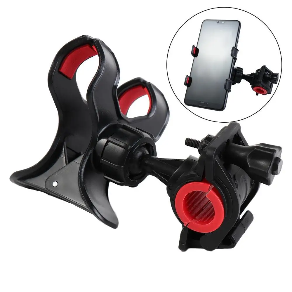 The Lazy Supplies Handlebar Mount Cell Phone Holder Universal Black Microphone Stand Bike Phone Holder For Smart Phones Mic
