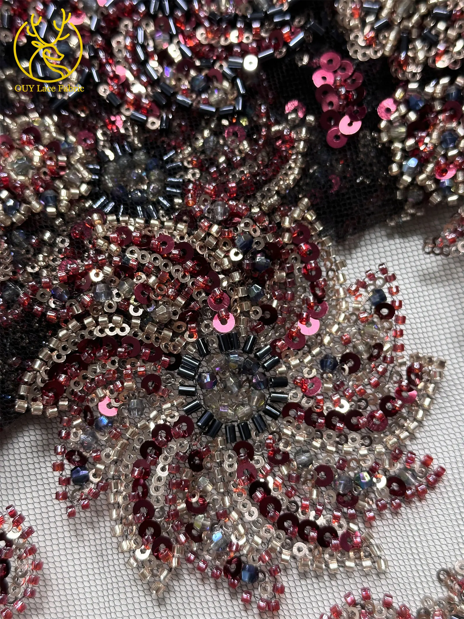 Afrikanischer Bräutigam-Perlen-Spitzenstoff 2026, hochwertiger französischer nigerianischer Pailletten-Spitzenstoff für Braut, Hochzeitskleid, Nähen, 5 Yards – Detail 21