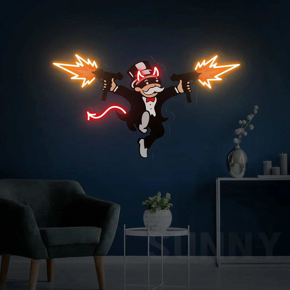 Neon Sign Custom UV Print Acrylic Artwork Led Neon Signs Handmade Home Bar Decoration Bedroom Living Room Decor Night Light