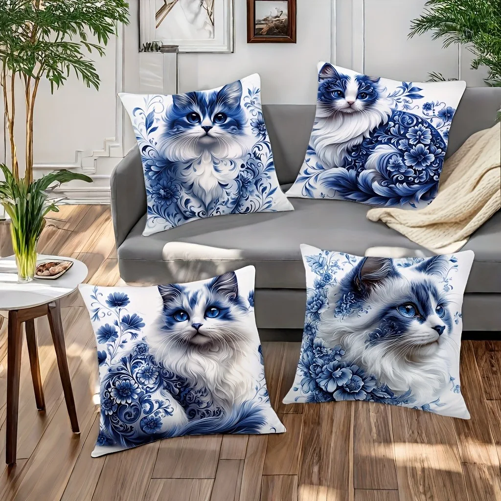 

Modern cat print pillowcaseSuitable for sofa car bedroom decorative cushion cover pillow cover