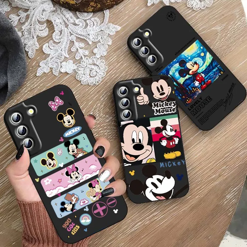 

Disney Mickey Minnie Mouse For Samsung Galaxy S25 S24 S23 S22 S21 S20 S10 S10e S9 Ultra PLus Lite FE 4G 5G Black Phone Case