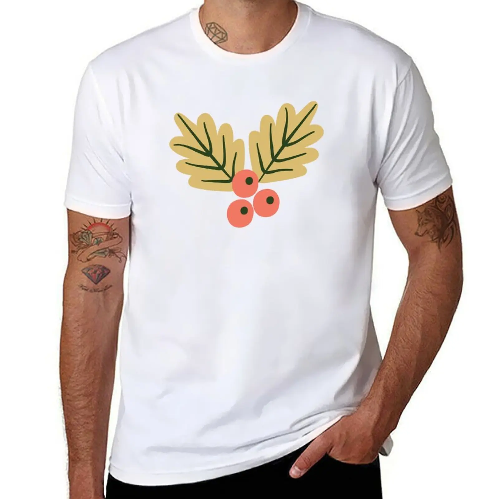 

Christmas Holly Berries T-Shirt funny t shirts man t shirts cotton 100% T-Shirt