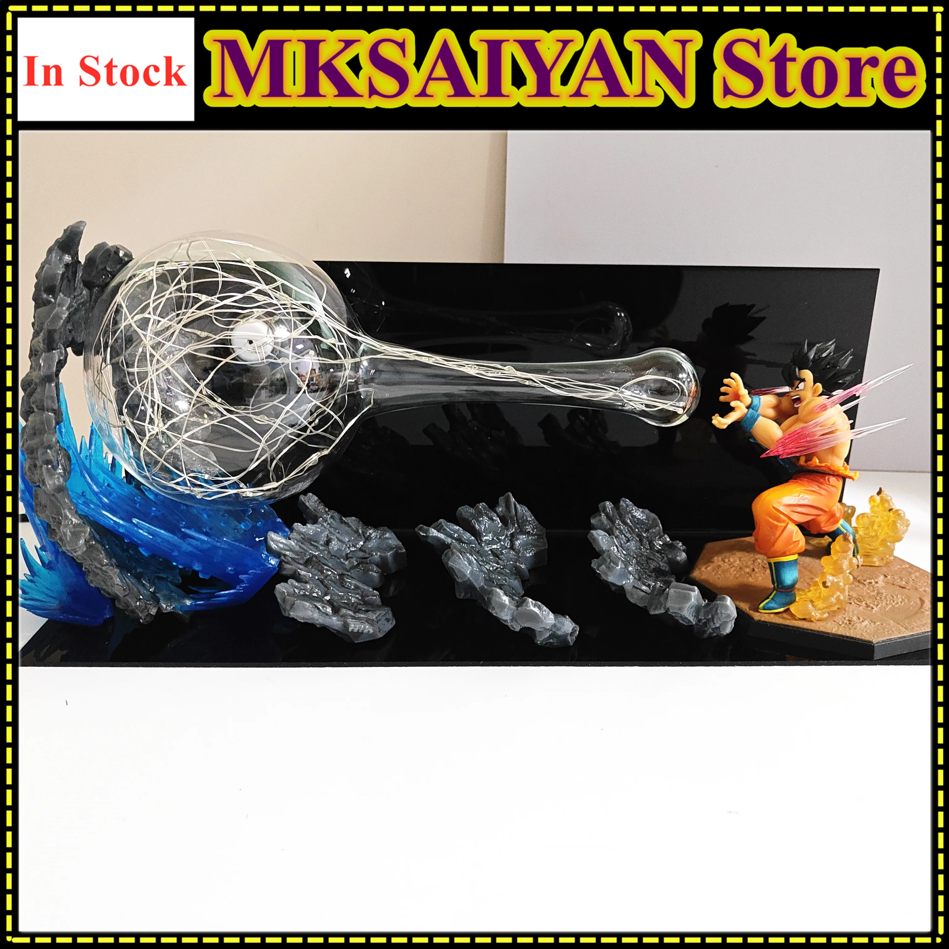 Dragon Ball Z Anime Kamehameha Goku DIY LED Blub Light Action Figure Toys Assembly PVC Model Status Collection view 3