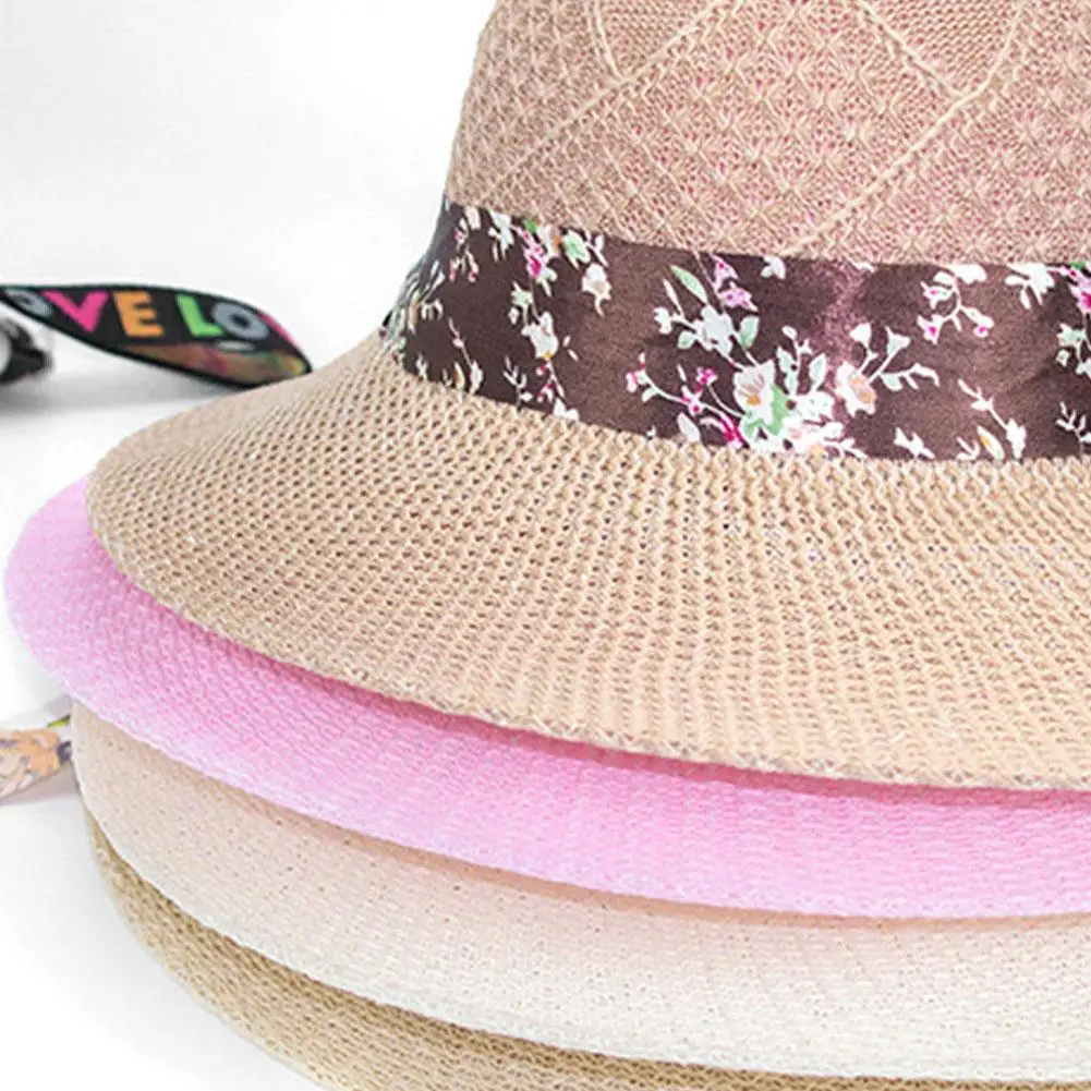 Imitation Raffia Hat Summer Women's UV Protection Sun Protection Breathable Fisherman Hats Wide Brim Beach Straw Cap Fashion