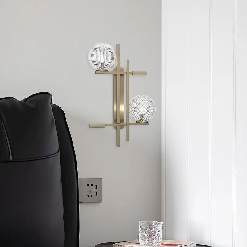

Postmodern light luxury crystal wall lamp indoor wall lamp living room bedroom bedside lamp Nordic minimalist ambient