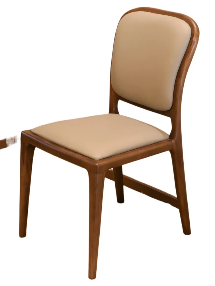 

Solid wood dining chair Simple imported teak soft bag Backrest Book desk Household dining table chair Dressing