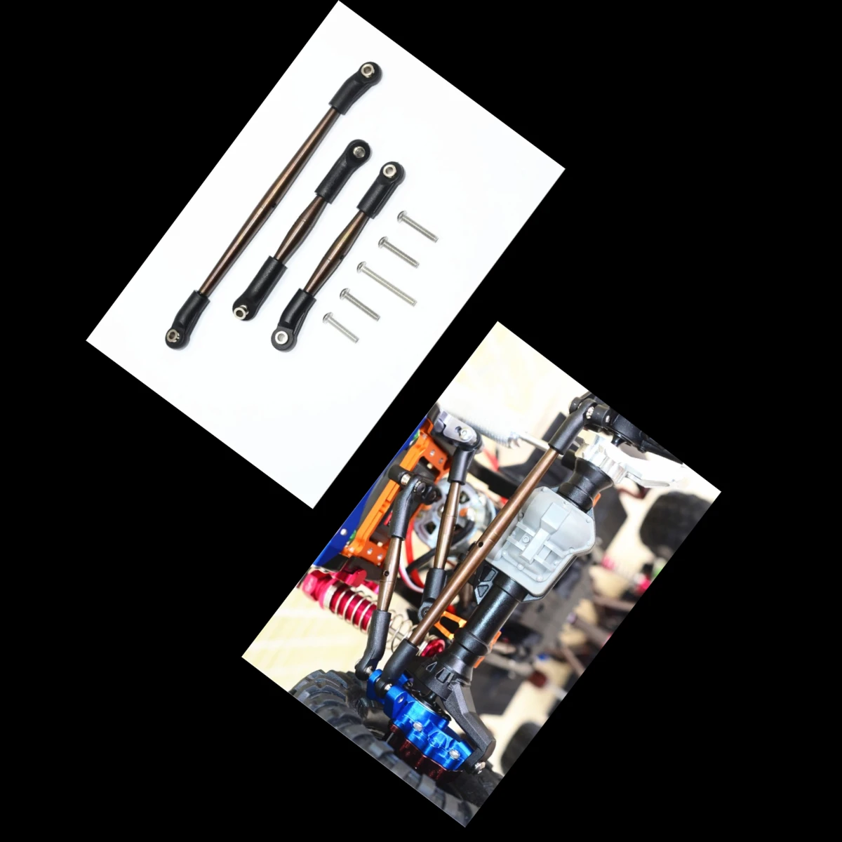 GJPM SPRING STEEL FRONT UPPER  STEERING & SUSPENSION LINKS For 1/10 TRX4 DEFENDER TRAIL CRAWLER-82056-4