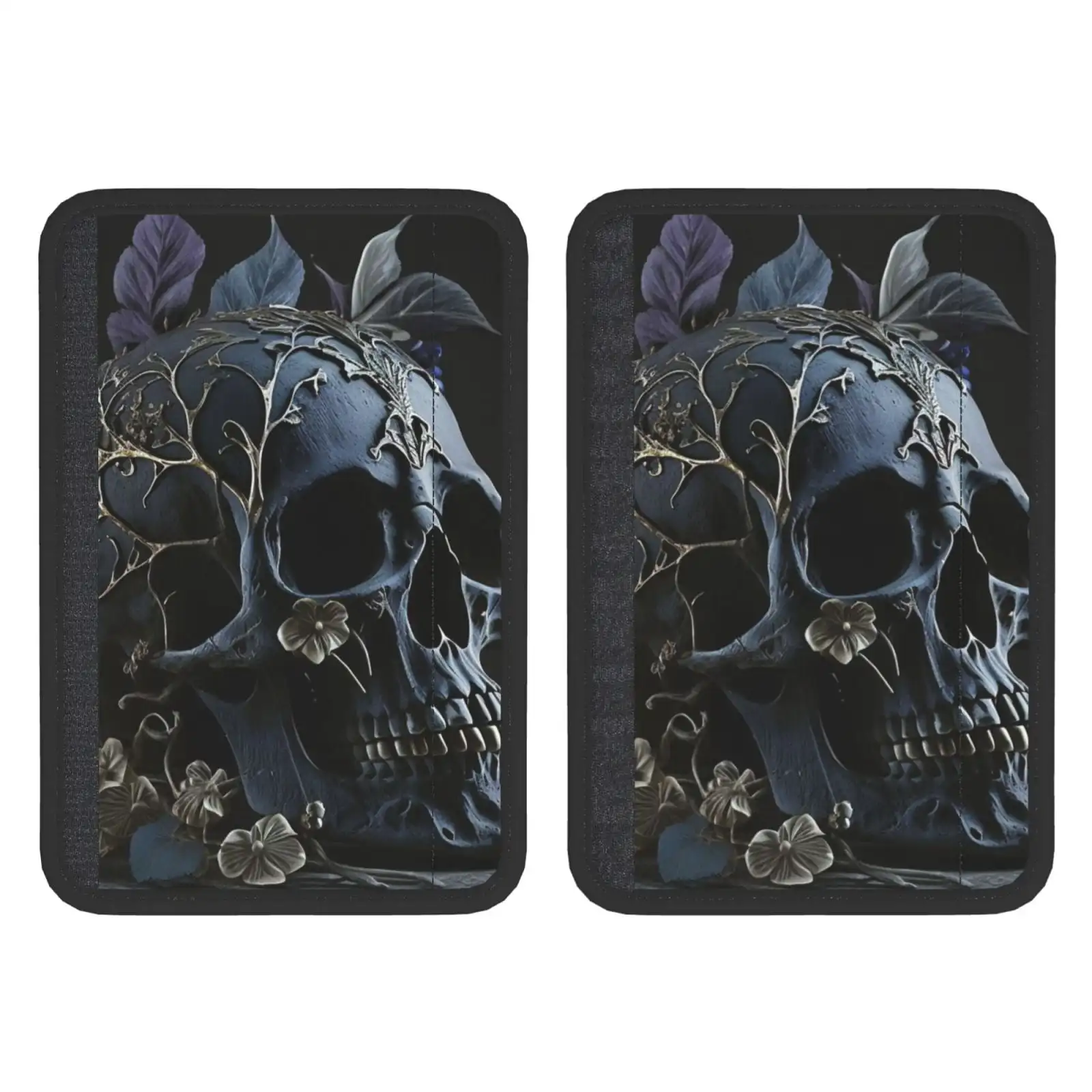 Skull Gothic Bones Witchy Seat Belt Shoulder Pad 2-Pack Soft Car Seatbelt Cover Adjustable Strap Breathable Comfort Pad