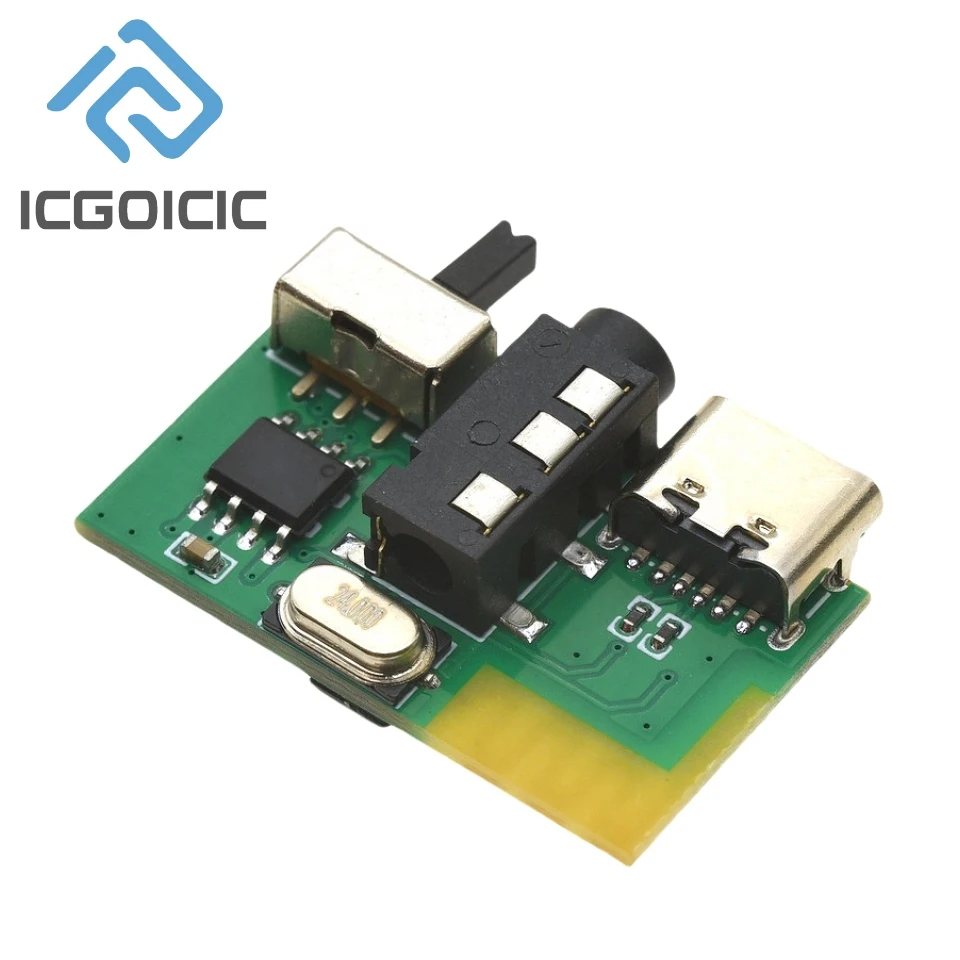 Green/Purple DC3.5V-5V 5W BLE 5.4 Mono Amplifier Decoder MP3 Player 3.5mm AUX Module Receiver DIY Speaker