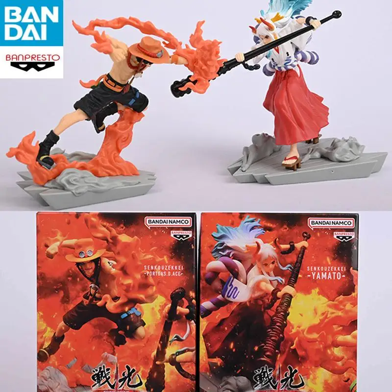 

Original Bandai Banpresto One Piece Warlight S Sublime Vistas Yamato Portgas D Ace Anime Action Figures Model Fighting Pose Toy
