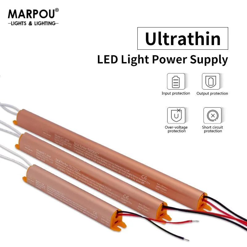 12V 24V 24W 36W 72W Ultra-Thin Switching LED Driver Power Supply Aluminum LED Power Supply for Home Light Strips AC 100-240V