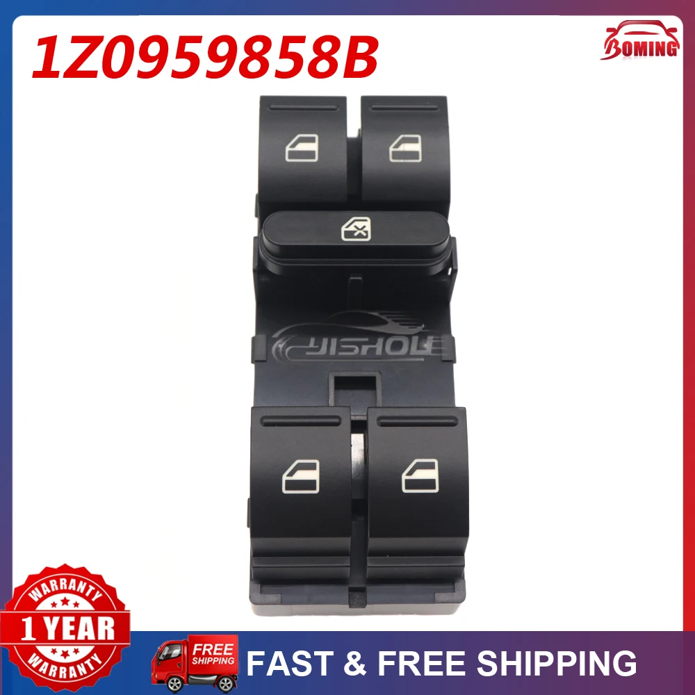 Interruptor maestro de Control de ventanilla eléctrica de coche, 1Z0959858B para Skoda Octavia Fabia Superb Seat Ibiza Altea Leon 1Z0959858A
