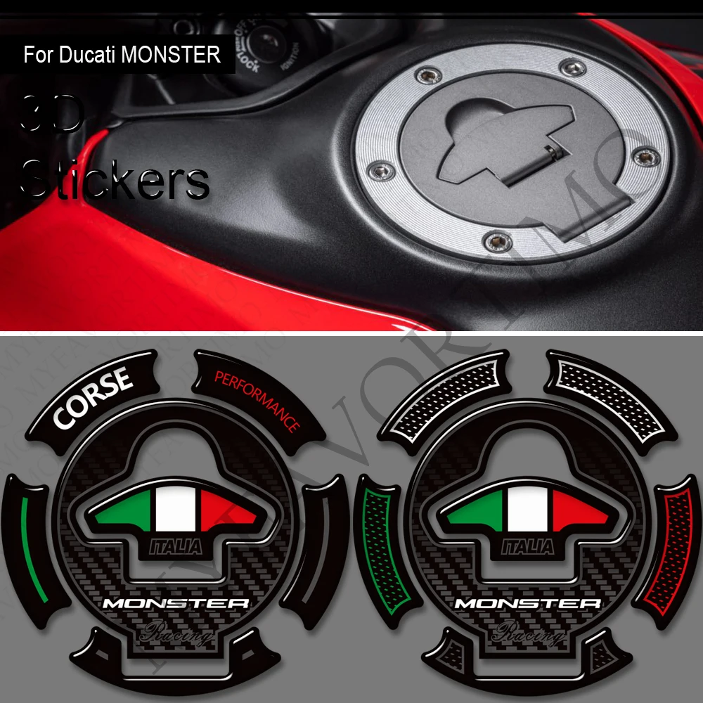 

For Ducati Monster 620 696 796 800 950 939 821 797 937 1000 1100 1200 SP Protector Tank Pad Gas Fuel Oil Cap Stickers Decals