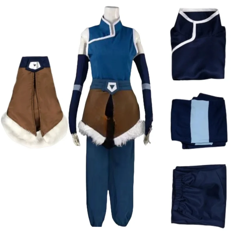 Sky03 Korra أزياء تنكرية أنيمي الصورة الرمزية آخر Airbender تأثيري هالوين عيد الميلاد مهرجان كرنفال حفلة للنساء55Hu%