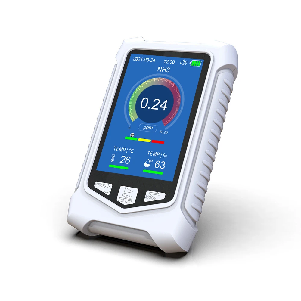 

DESKTOP Smart Handheld Ammonia Gas NH3 Detector Air Quality Monitors 0-50PPM Gas Analyzers Electrochemistry Sensor White OEM