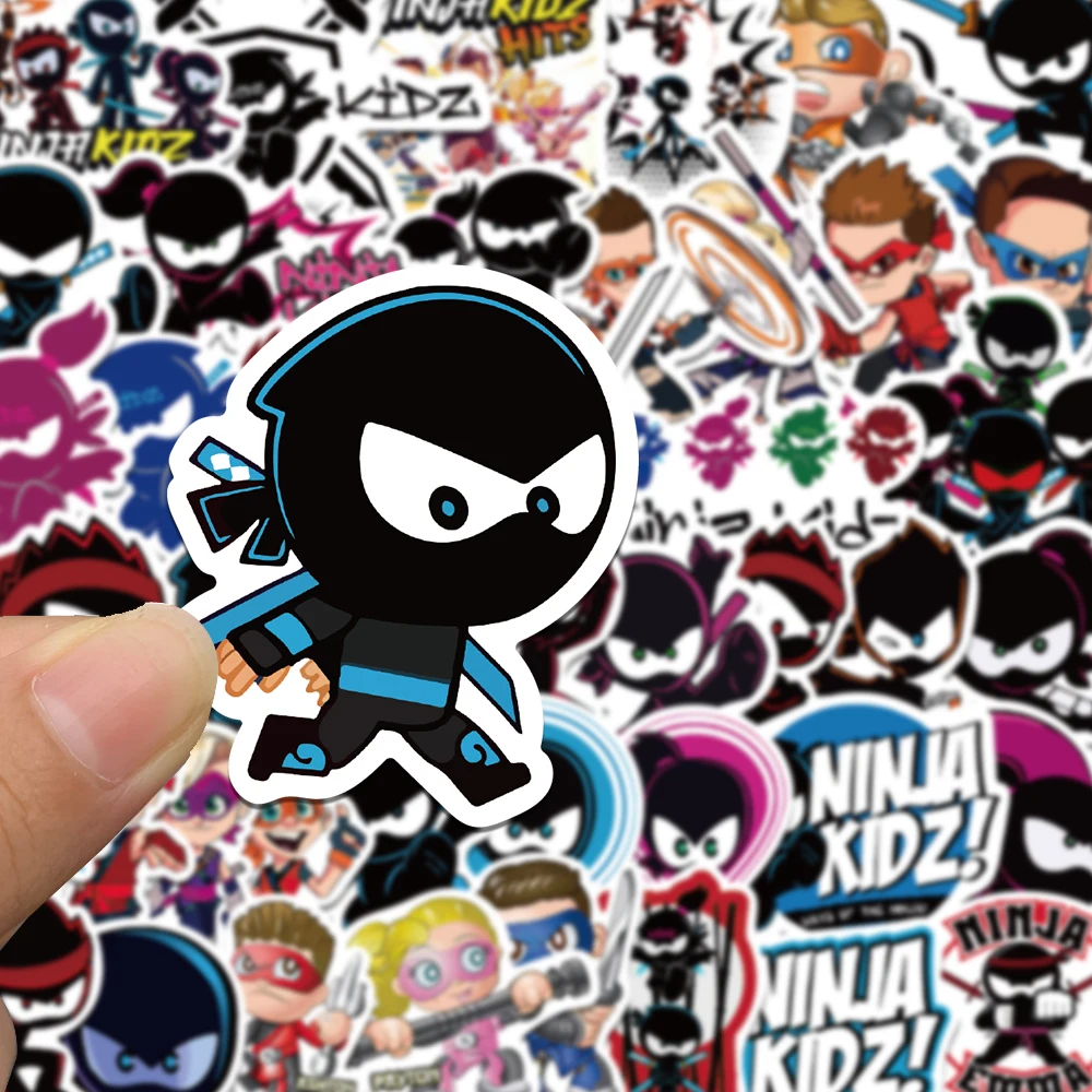 50Pcs Cute Ninja Stickers Cartoon Waterproof Decals for Laptop Guitar Bike Skateboard Luggage Phone Gift for Kids Birthday