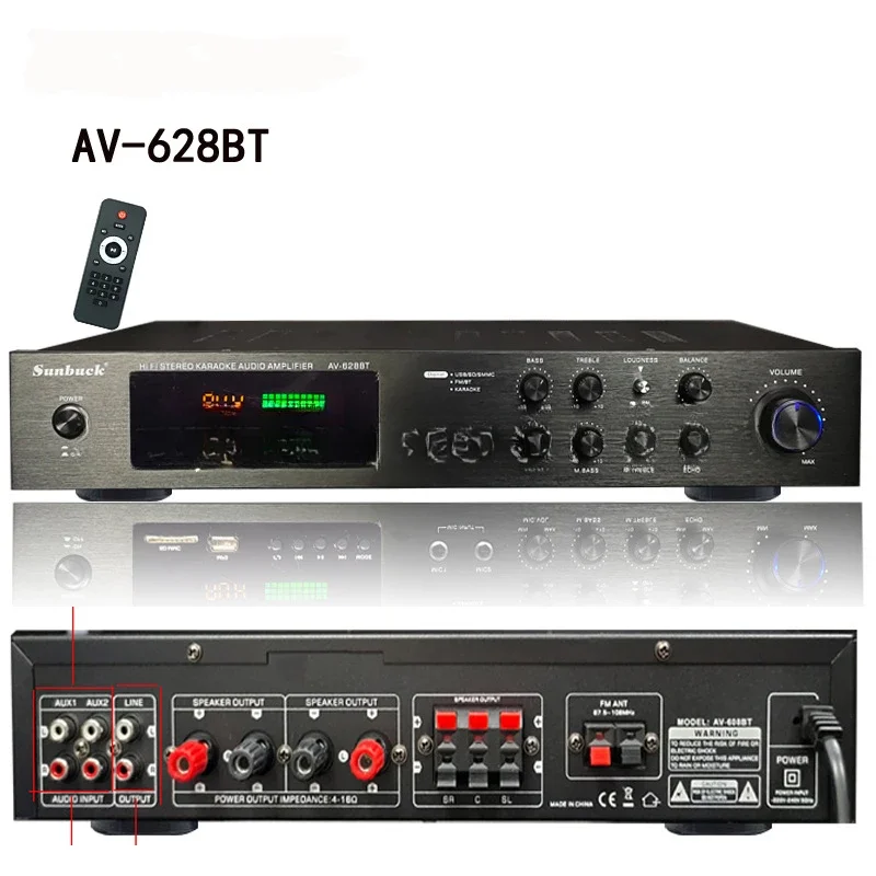 2000W Bluetooth Power Amplifier Audio Subwoofers Home Karaoke theater KTV HiFi Stereo Surround Sound Digital Amplifiers