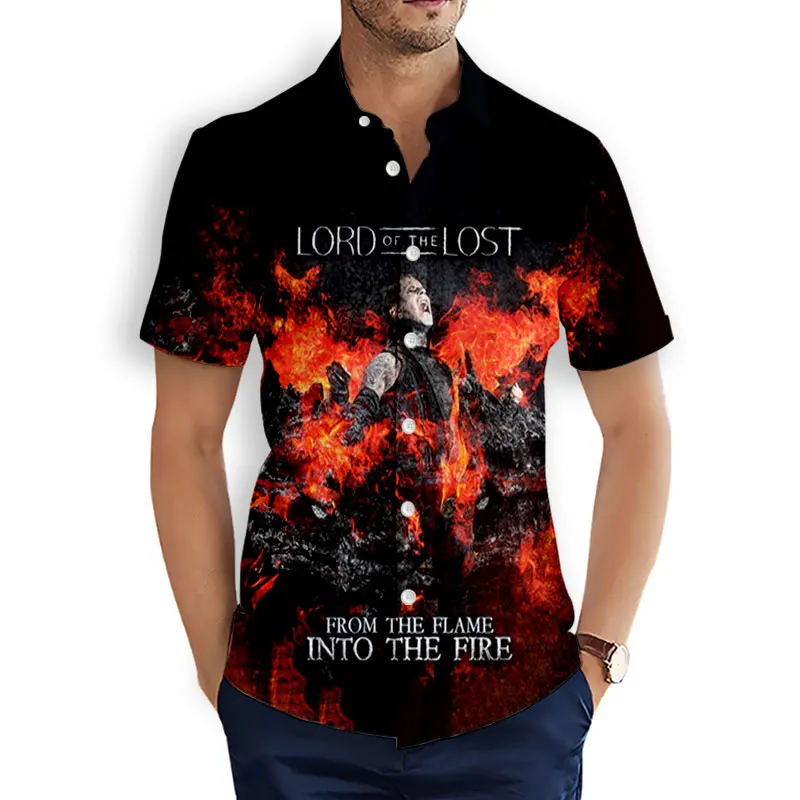 LORD OF THE LOST Rock  3D Printed  Fashion Casual Shirts Men's /Women's  Short Sleeves Loose Breathable  Hawaii  Shirts