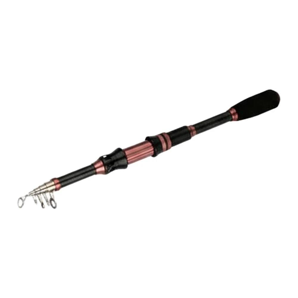 1 Piece Carbon Fiber Shrink Fishing Rod With Stainless Steel Guide Ring And EVA Handle Black Pink Small Sea Pole 1 8m To 3 0m