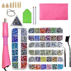 2000Pcs-9600Pcs Hot Fix Rhinestones Set/EU or US PLUG Hotfix Applicator Hot Fix Crystal Glass Rhinestone Iron-on Wand Strass