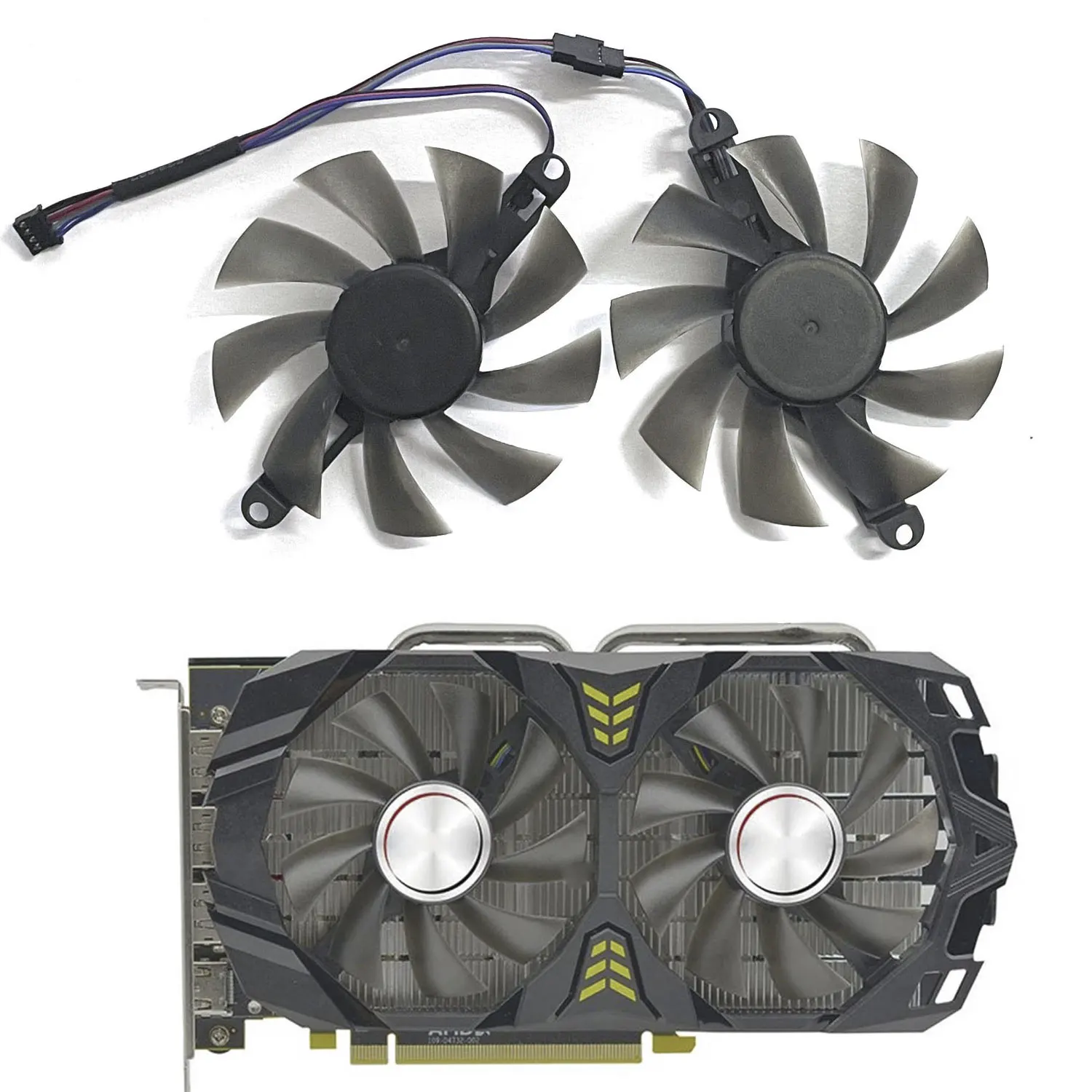 

2Pcs/Set 85MM 6600M GPU Cooler Graphics Card Fan For AMD AFOX Radeon RX 580 2048SP For Colorful GTX1070ti GAMING VGA Replace