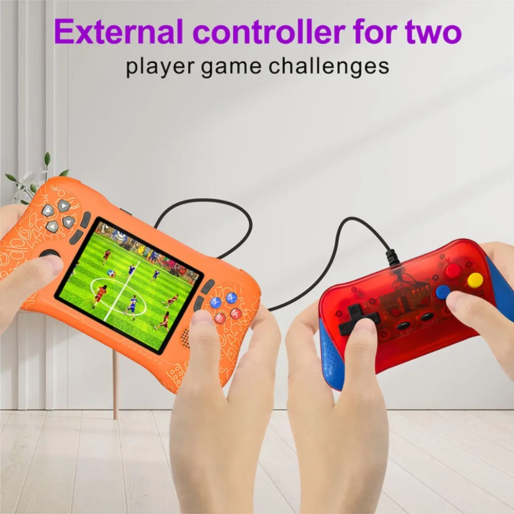 800개의 클래식 게임이 내장된 레트로 휴대용 휴대용 게임 콘솔, 3.5인치 LCD 화면, 2인용 게임패드, 어린이 및 성인용