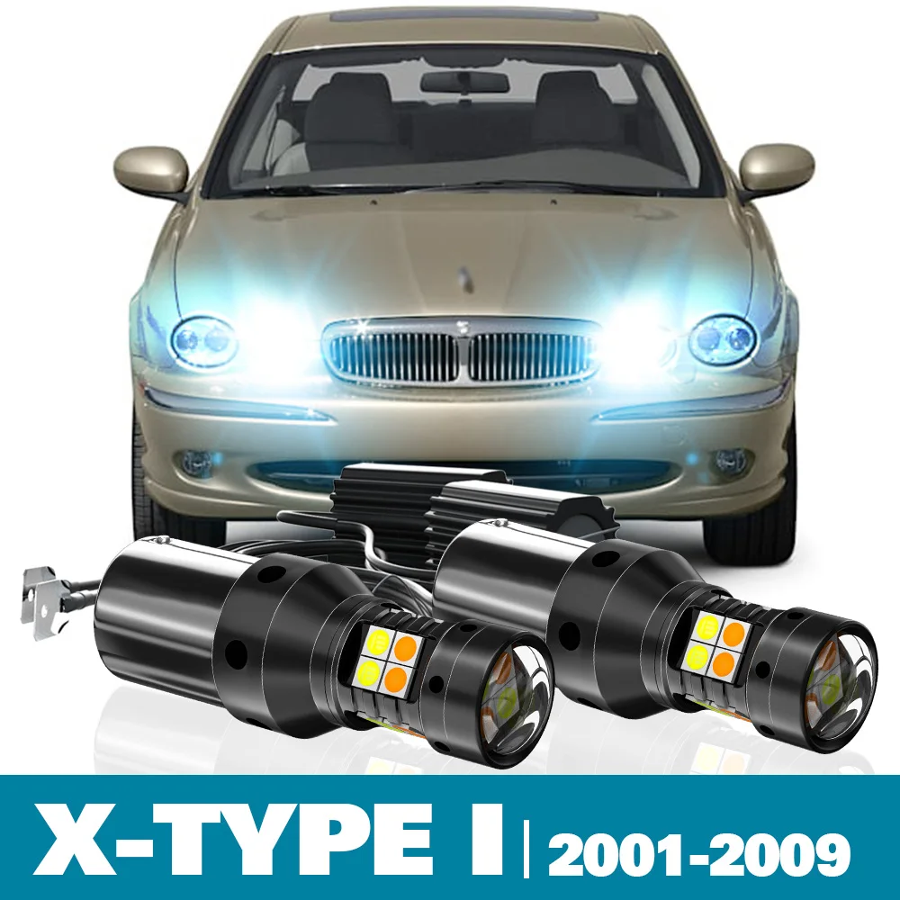 

2pcs LED Dual Mode Turn Signal+Daytime Running Light DRL For Jaguar X-TYPE I Accessories 2001-2009 2003 2004 2005 2006 2007 2008