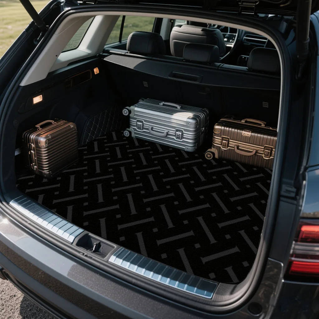 1pc Car Decorative Print Trunk Mat, A Must-Have For Travel, Universal For Various Car Models, An Indispensable Interior Decorati