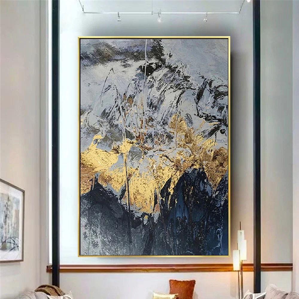 مجردة المناظر الطبيعية جدار الطلاء رسمت باليد النفط اللوحة جدار صورة فنية لمطعم قماش ديكور المنزل عمل فني مخصص