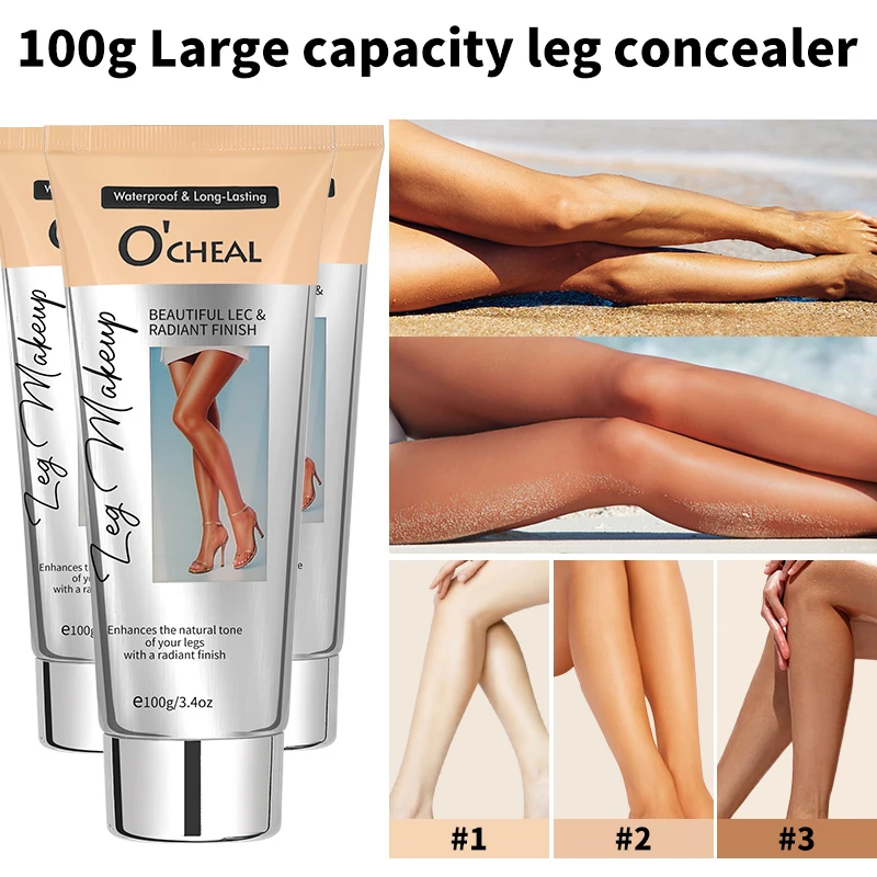 100g Crema correttore per gambe impermeabile Lunga durata Anche il tono della pelle Fondotinta abbronzante Trucco per la cura delle gambe Cosmetici per il trucco di bellezza