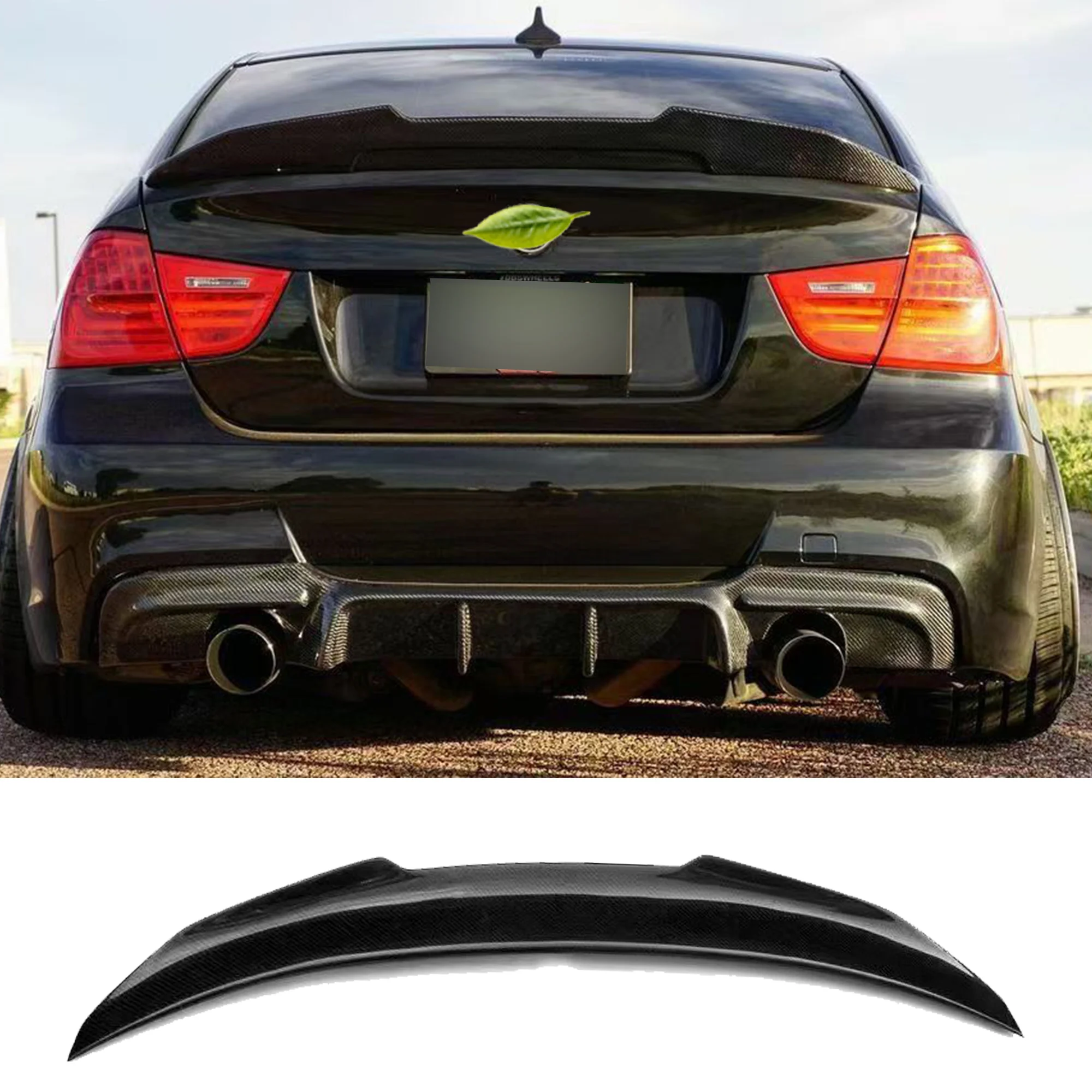 For BMW E90 3 Series 2009-2012 320i 325i 330i 335i PSM MP Carbon Fiber And ABS Car Modification Rear Trunk Lid Spoiler