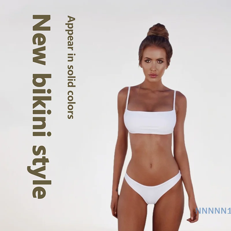

New Solid Sexy Bikini Set Women Swimming Suit Fashion Swimsuit Two-Piece Swimwear Bathing Suit Female Biquini XL Sets