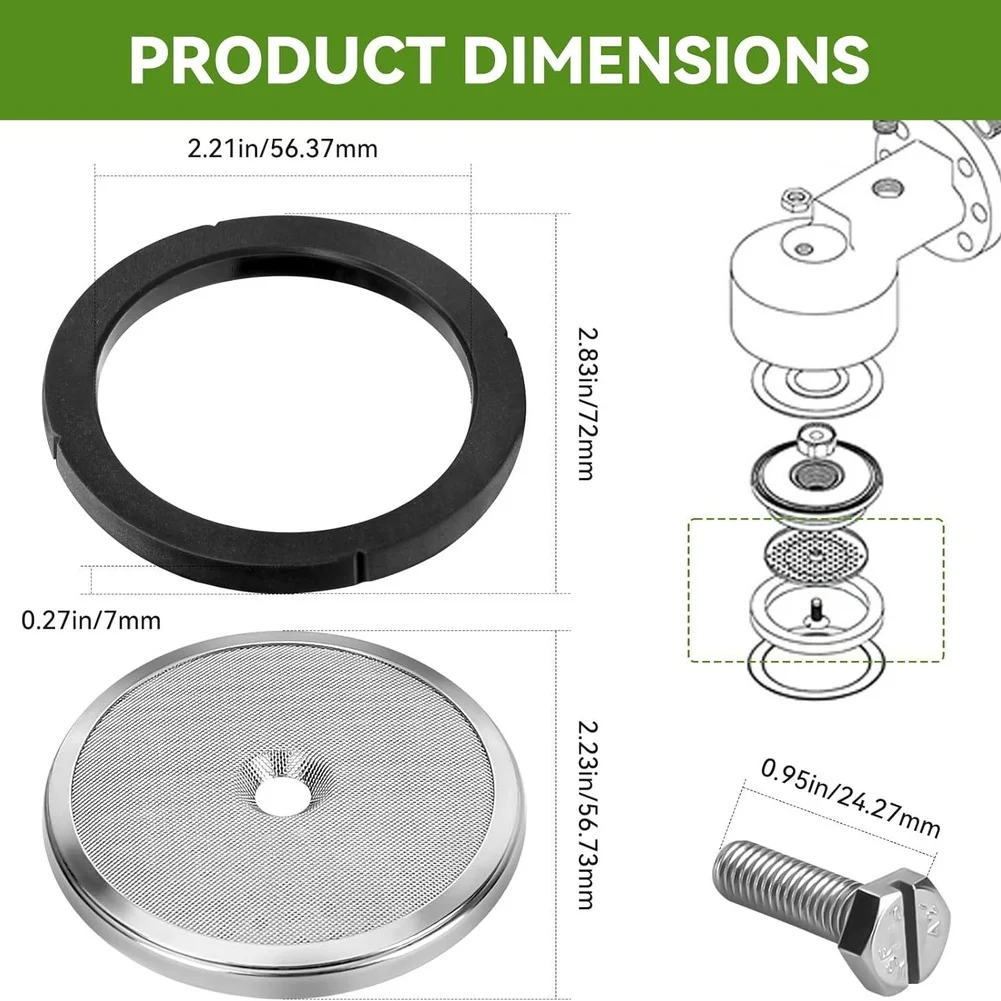 2pcs Stainless Steel Shower Screen And Silicone Seal Ring Set For Nuova Oscar Coffee Machine Brew Head Gasket Parts
