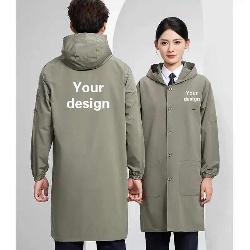 Men Women Factory Workshop Mechanical Clothing Long Robe Work Clothes Waterproof Anti-static Welder Clothes Coat Custom LOGO