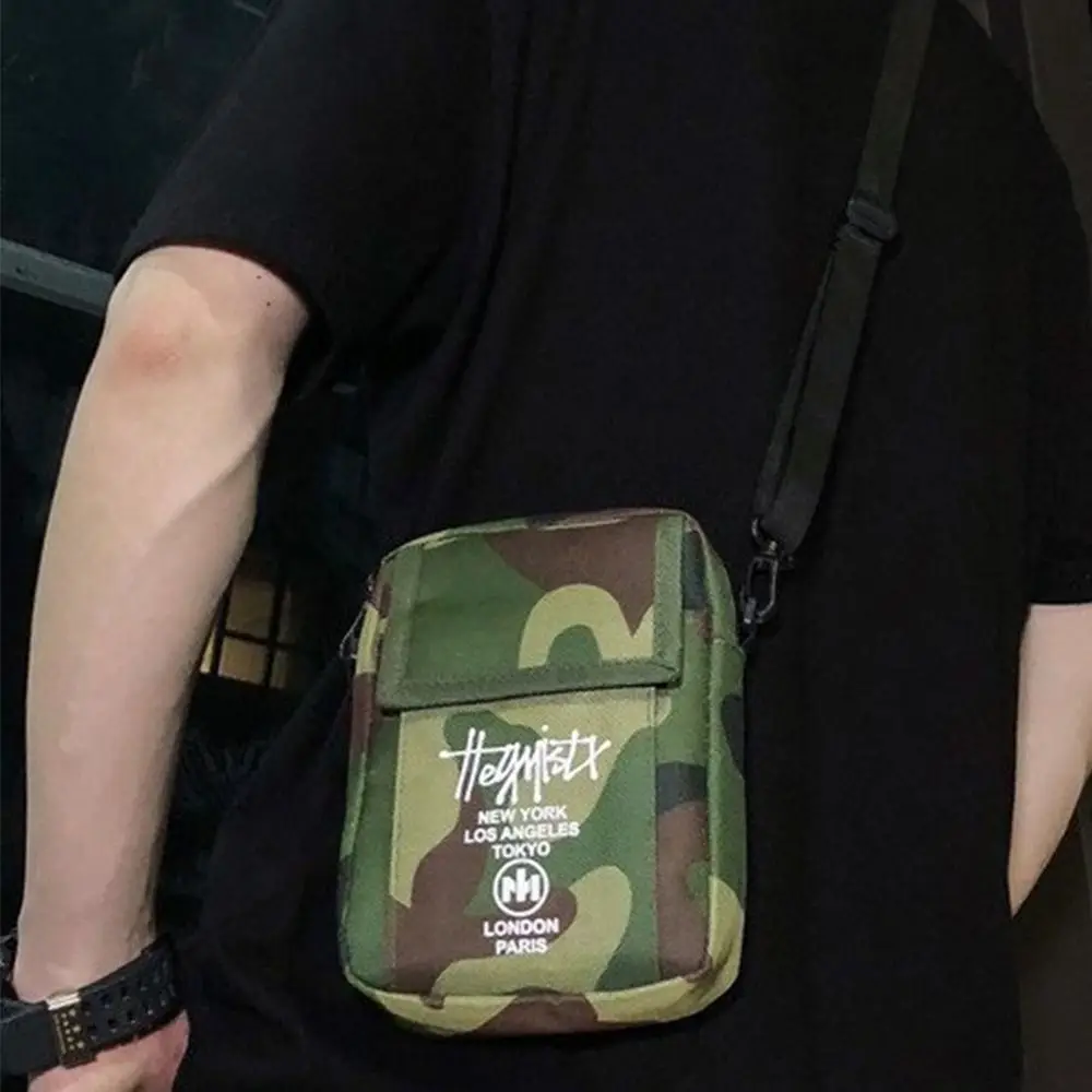 

Portable Korean Style Men Sling Bag Zippers Wallets Mini Crossbody Bag Solid Color Letters Shoulder Chest Bag Daily