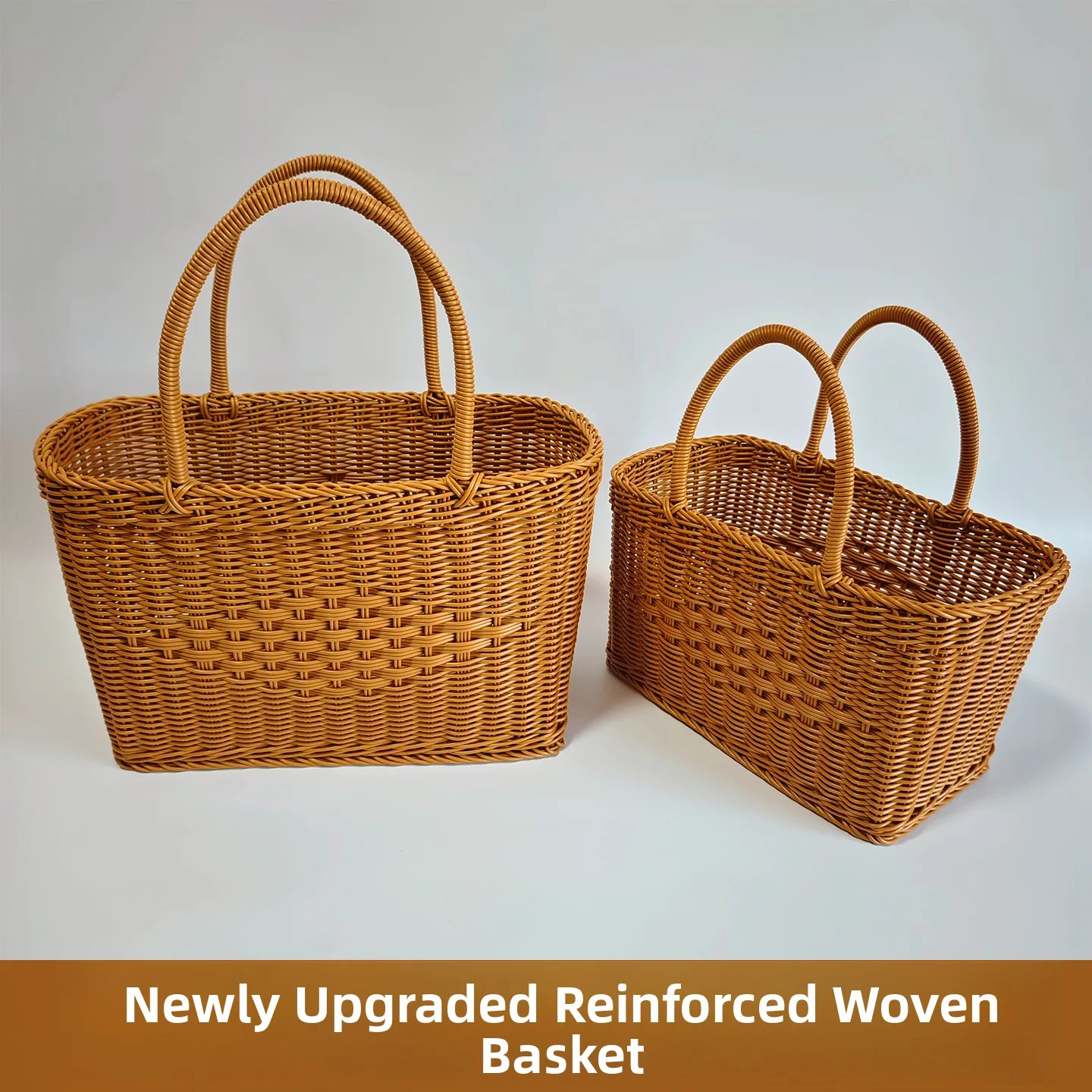 

Новая длинная ручная корзина с узором, корзина для пикника, корзина для ванной, корзина для овощей, подарочная корзина