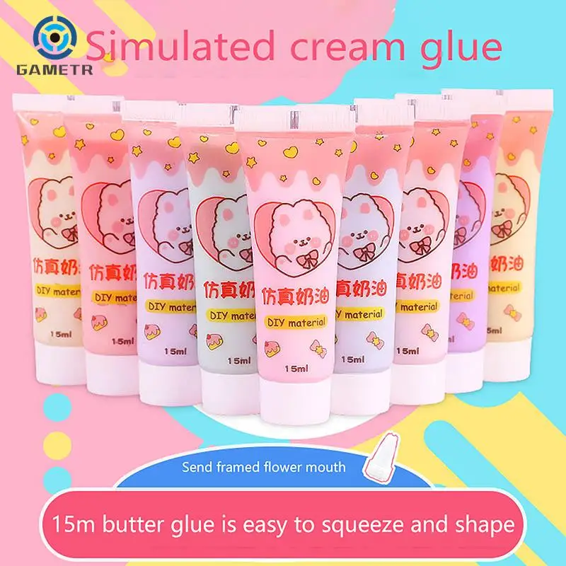 15ml Simulation Cream Glue DIY Mobile Phone Shell Material Homemade Hairpin Goo Card Stationery Box Resin Accessories