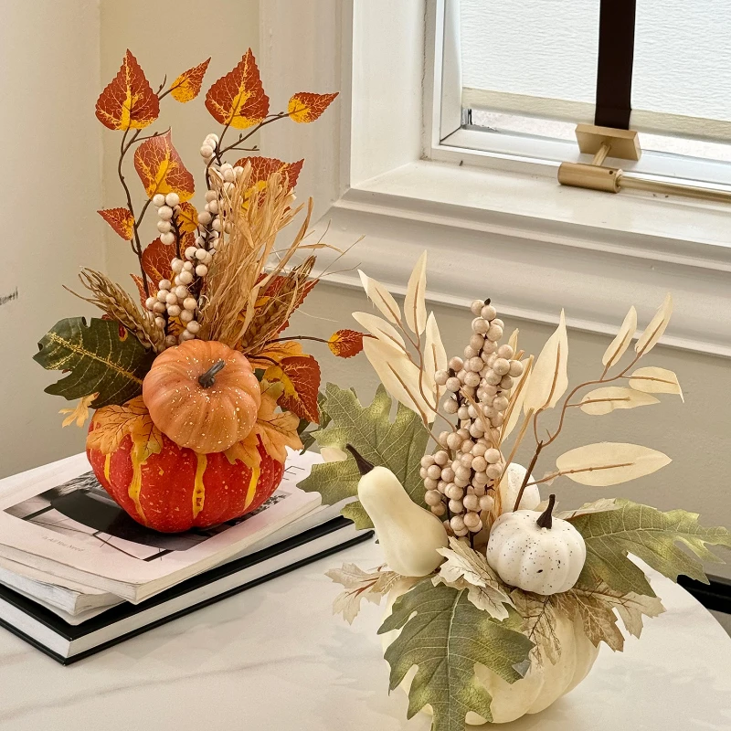 

1pc Halloween decorations Pumpkin ornaments Artificial pumpkin maple leavesAutumn Party Harvest Festival Autumn home décor props