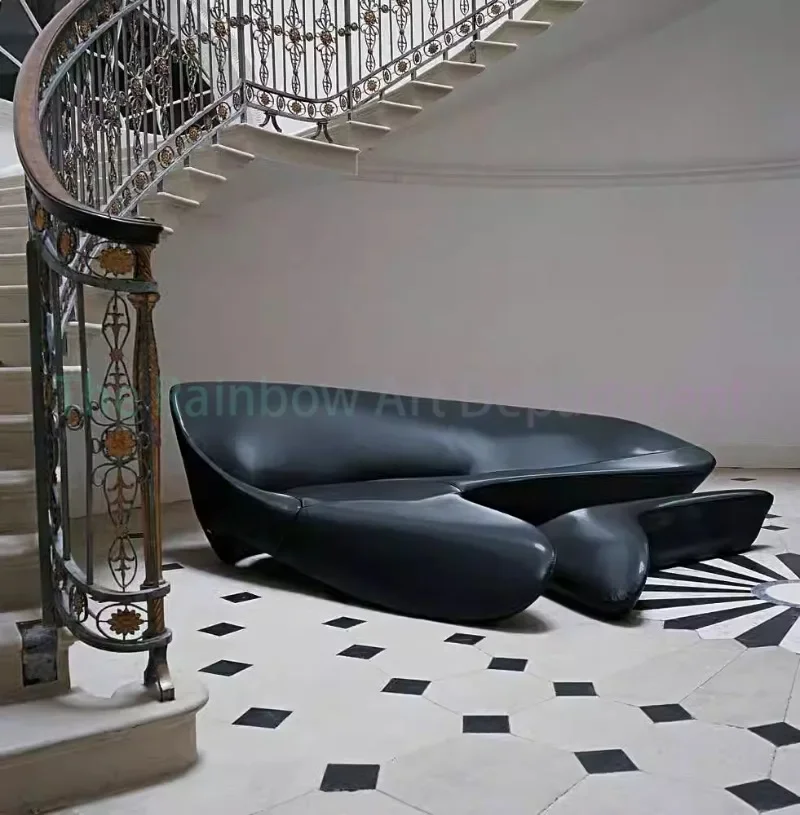 Special-shaped moon sofa fiberglass inner frame does not deform fashion sofa